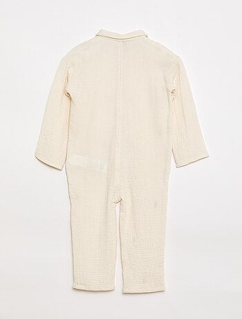 Macacão com padrão integral em algodão