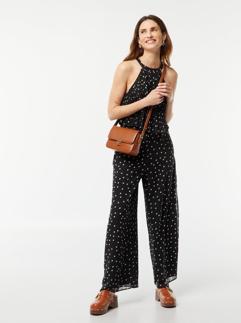 Macacão com parte de cima plissada e cava americana BRANCO - Kiabi