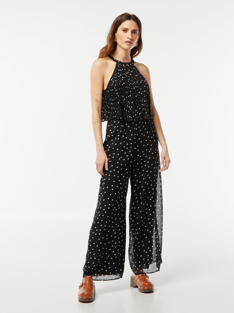 Macacão com parte de cima plissada e cava americana BRANCO - Kiabi