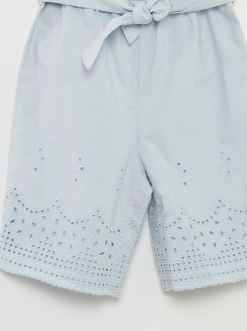 Macacão comprido com alças com bordados na base - Kiabi