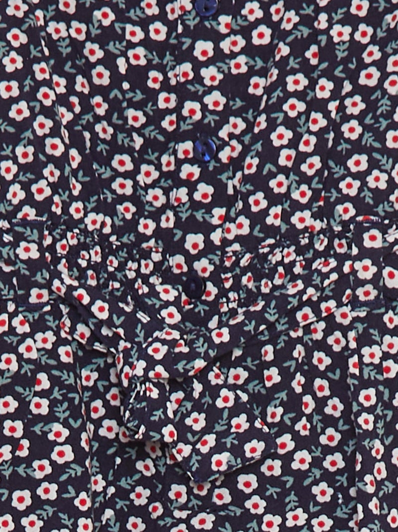 Macacão comprido com cinto AZUL - Kiabi