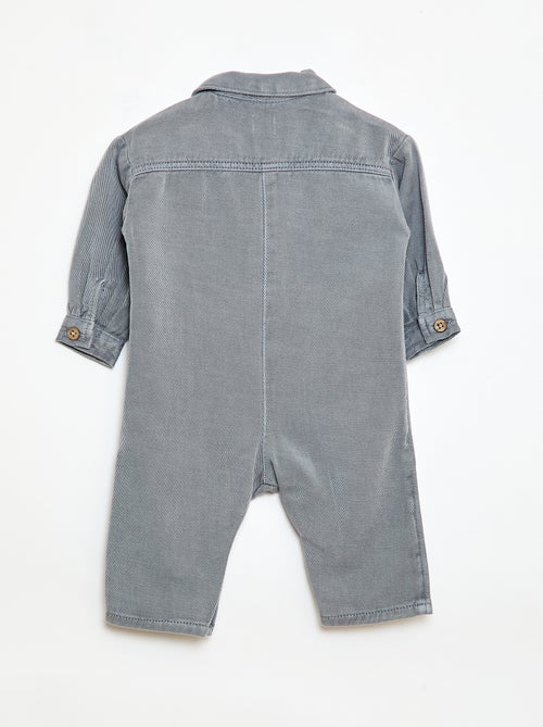 Macacão comprido com gola de camisa relax fit - Kiabi