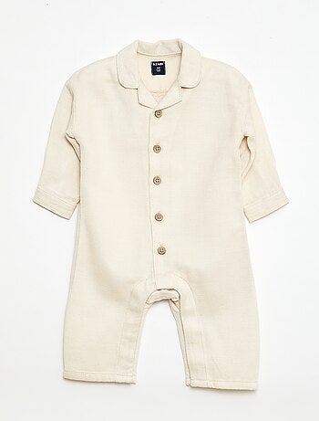 Macacão comprido com gola de camisa relax fit