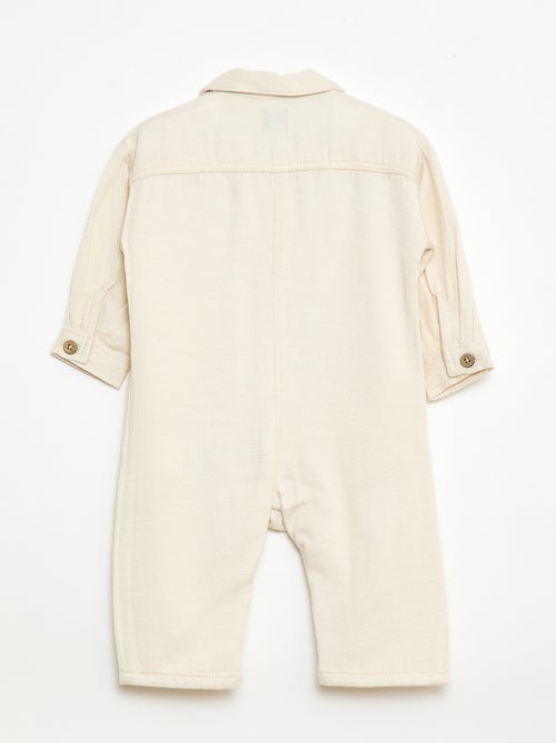 Macacão comprido com gola de camisa relax fit - Kiabi