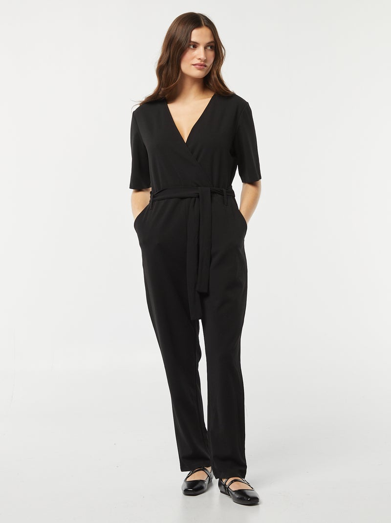 Macacão comprido com gola em bico 'JDY' Preto - Kiabi