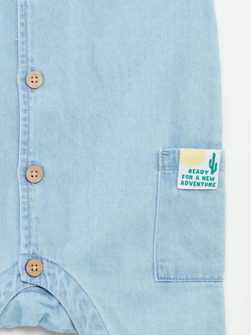 Macacão comprido de ganga AZUL - Kiabi