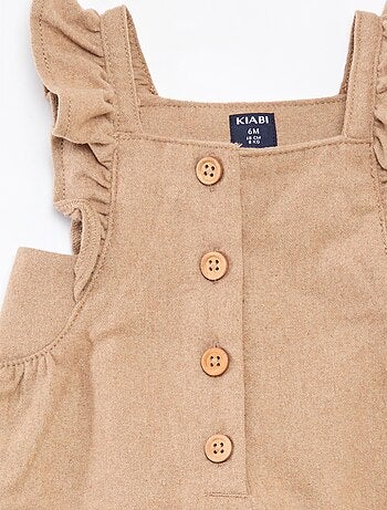 Macacão comprido em flanela de algodão