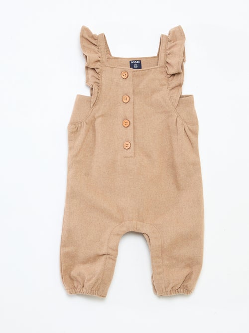 Macacão comprido em flanela de algodão - Kiabi