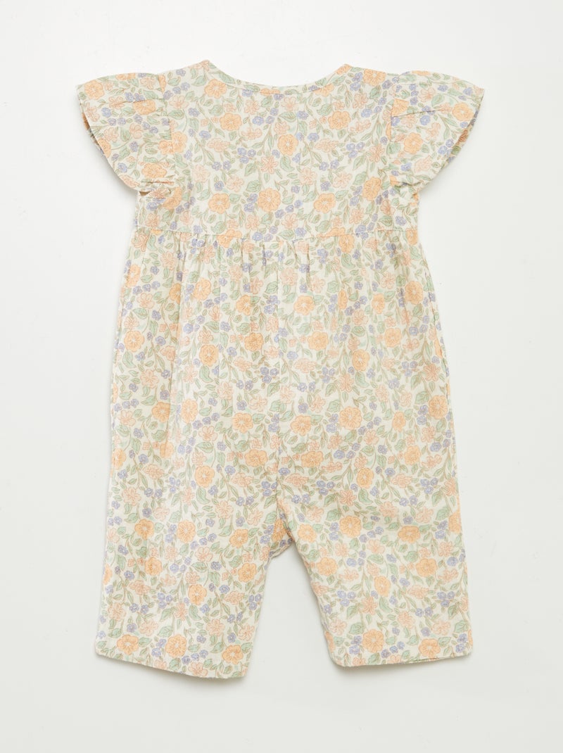 Macacão comprido em gaze de algodão AZUL - Kiabi