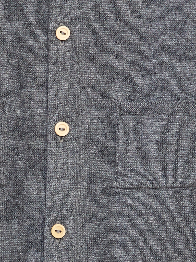 Macacão comprido em malha de tricô com botões CINZA - Kiabi