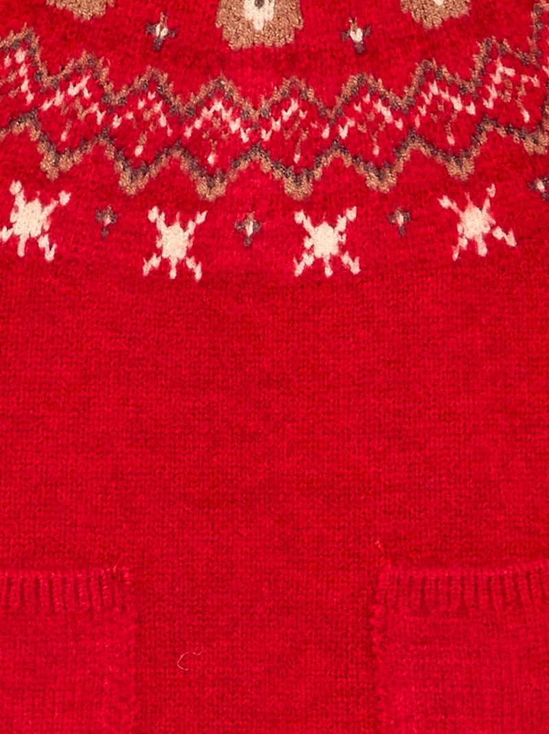Macacão comprido em malha jacquard Vermelho - Kiabi