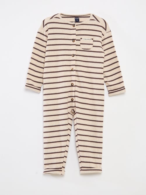 Macacão comprido em malha macia - Kiabi