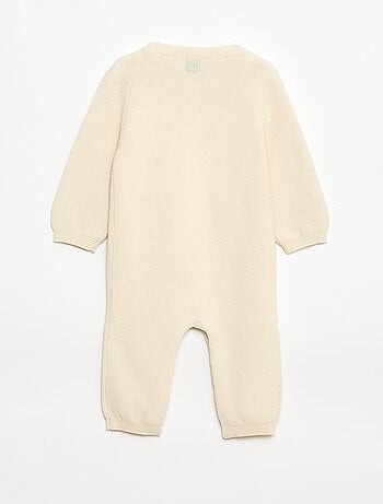 Macacão comprido em malha ponto musgo