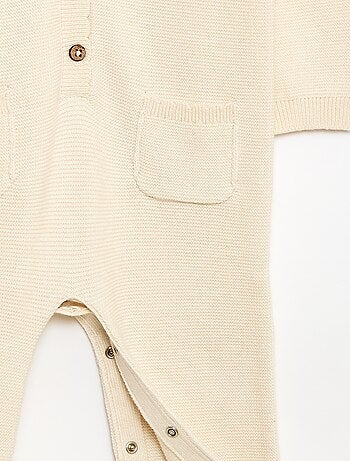 Macacão comprido em malha ponto musgo