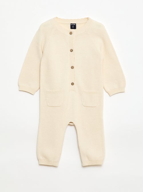 Macacão comprido em malha ponto musgo - Kiabi