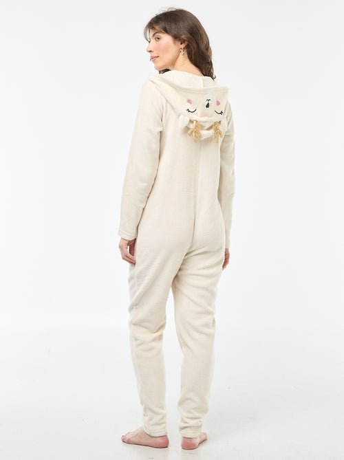 Macacão comprido polar com desenho de Corça - Kiabi