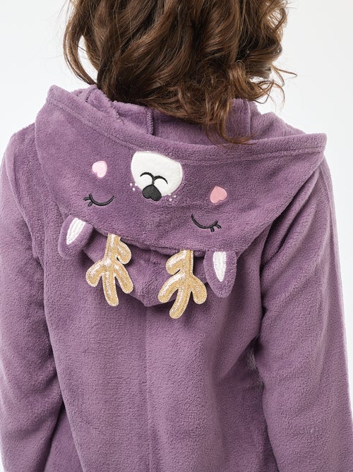 Macacão comprido polar com desenho de Corça - Kiabi