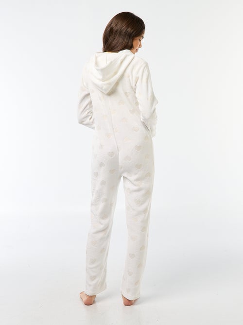 Macacão comprido polar com padrão de corações - Kiabi