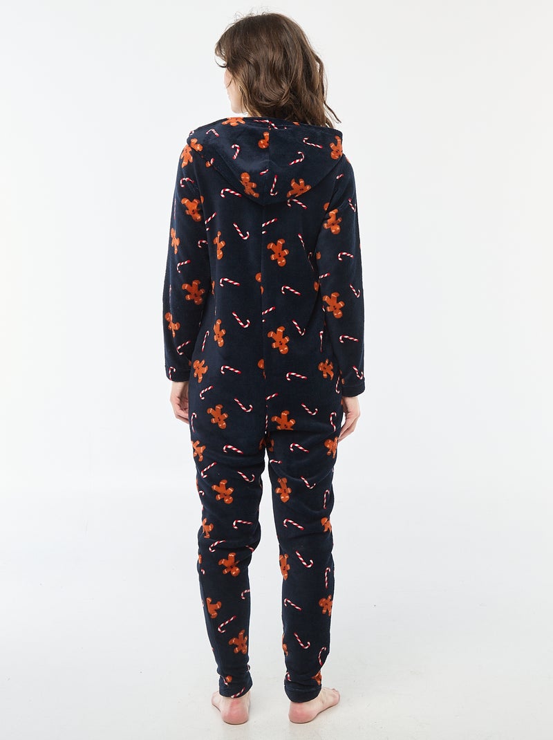 Macacão comprido polar Pão de Mel Azul - Kiabi