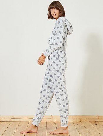 Macacão 'coração' com capuz - Kiabi