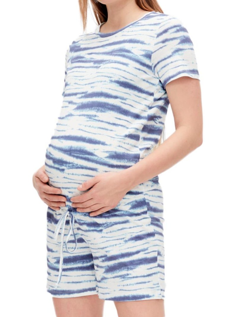Macacão Curto Azul para Mulher Mamalicious Viktoria Azul - Kiabi