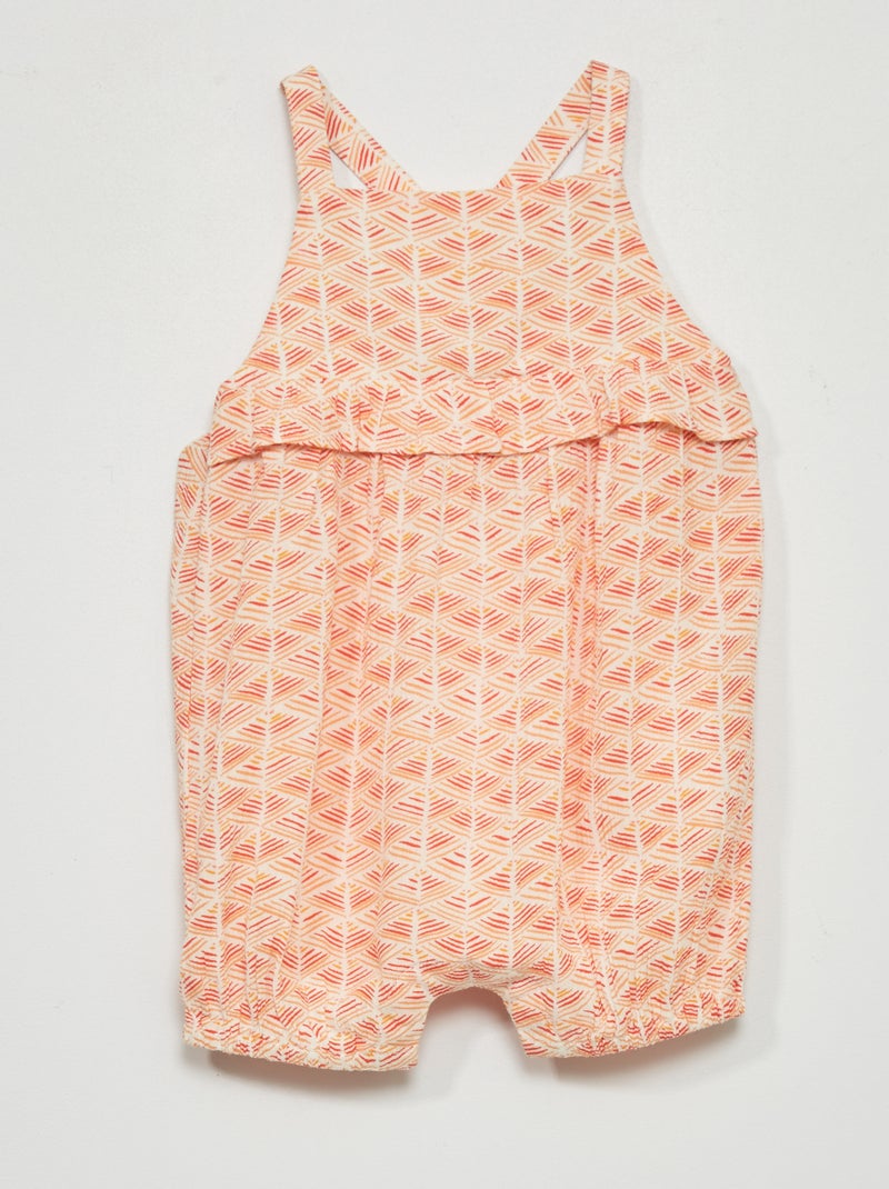 Macacão curto com estampado BRANCO - Kiabi