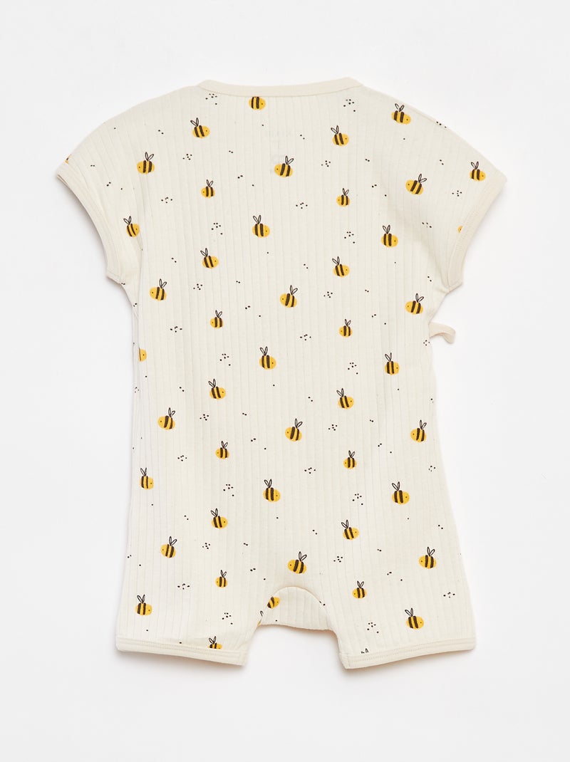 Macacão curto cruzado - cradle to cradle BRANCO - Kiabi