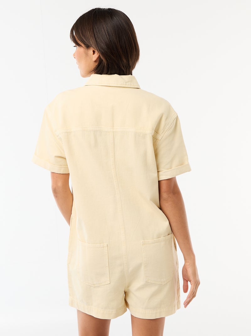 Macacão curto de ganga Amarelo - Kiabi