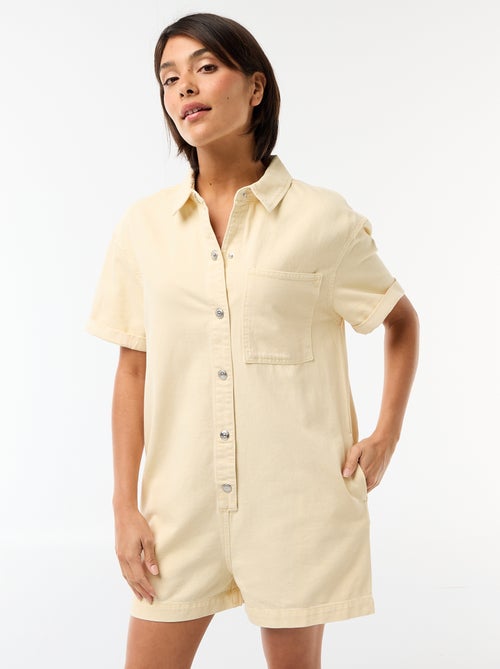 Macacão curto de ganga - Kiabi