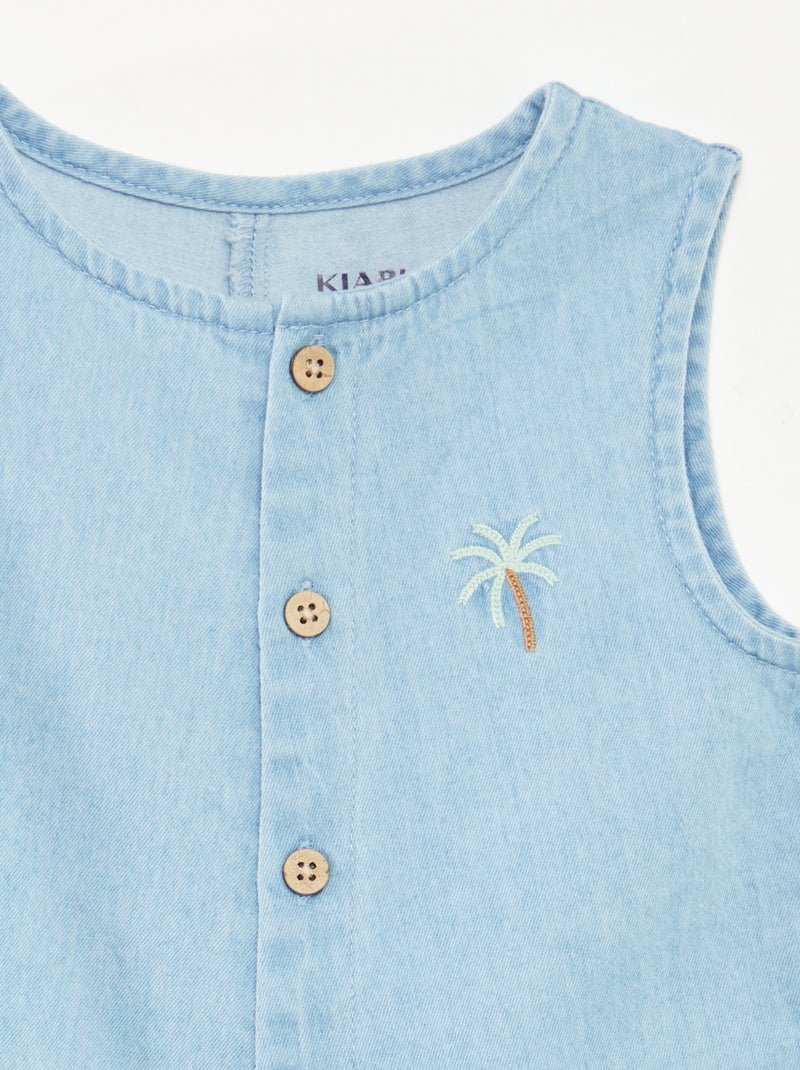 Macacão curto de ganga AZUL - Kiabi