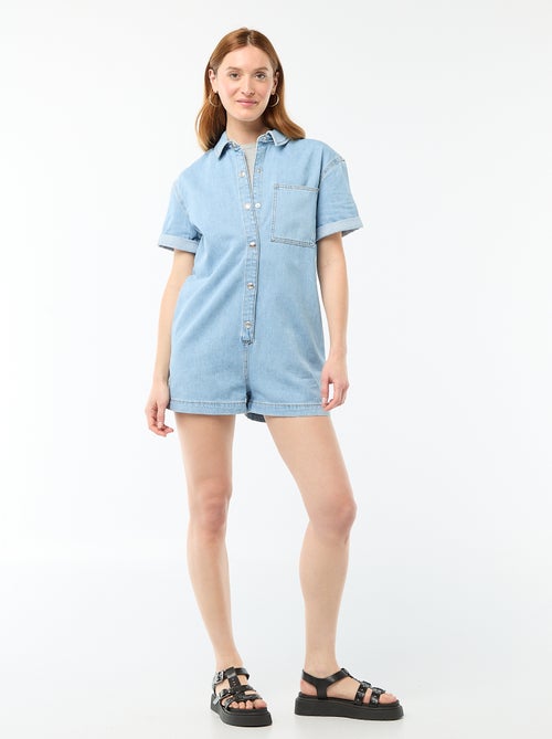 Macacão curto de ganga - Kiabi