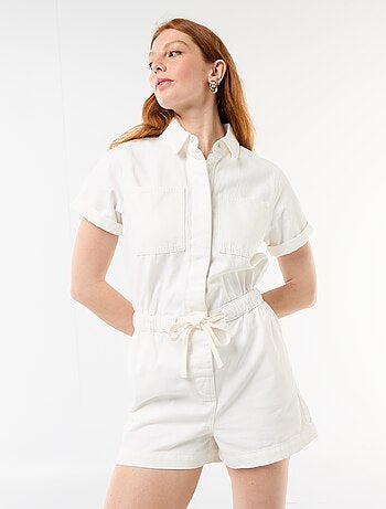 Macacão curto de ganga