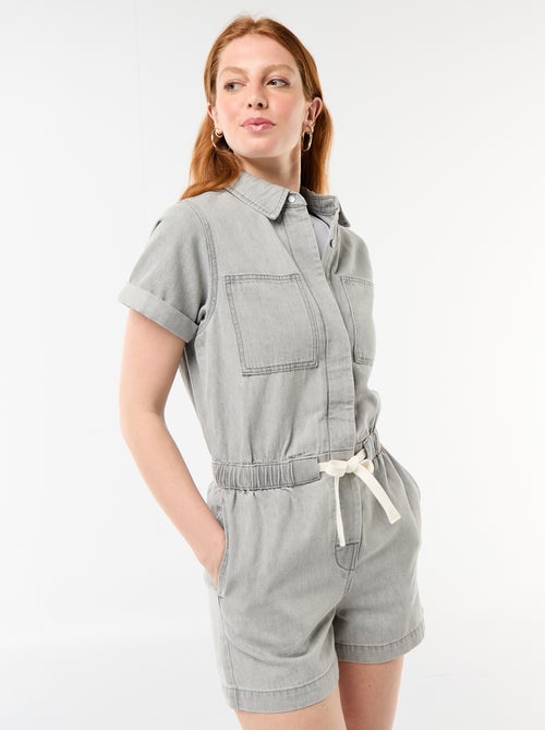 Macacão curto de ganga - Kiabi