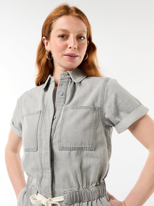 Macacão curto de ganga - Kiabi