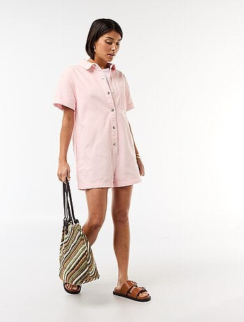 Macacão curto de ganga