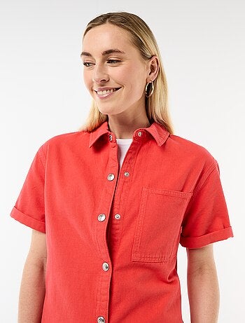 Macacão curto de ganga