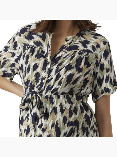 Macacão Curto de Gravidez Vero Moda Maternity Menny Verde/Marinho - Kiabi Macacão Curto de Gravidez Vero Moda Maternity Menny Verde/Marinho - Kiabi