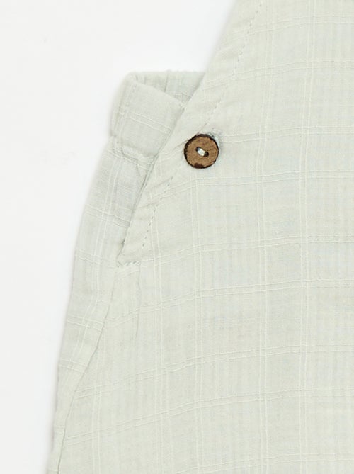 Macacão curto em gaze dupla de algodão - Kiabi