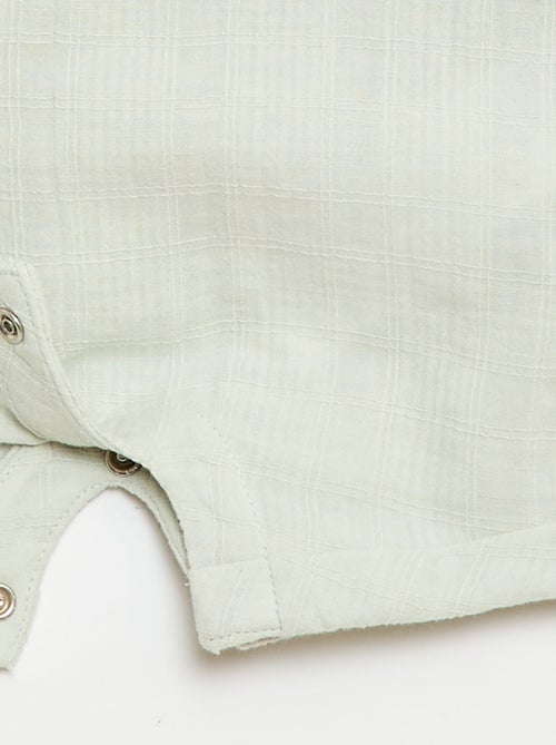 Macacão curto em gaze dupla de algodão - Kiabi