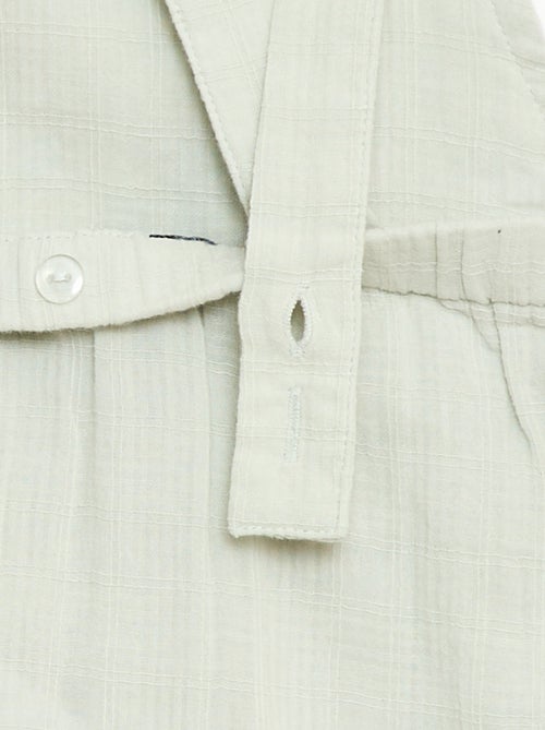 Macacão curto em gaze dupla de algodão - Kiabi