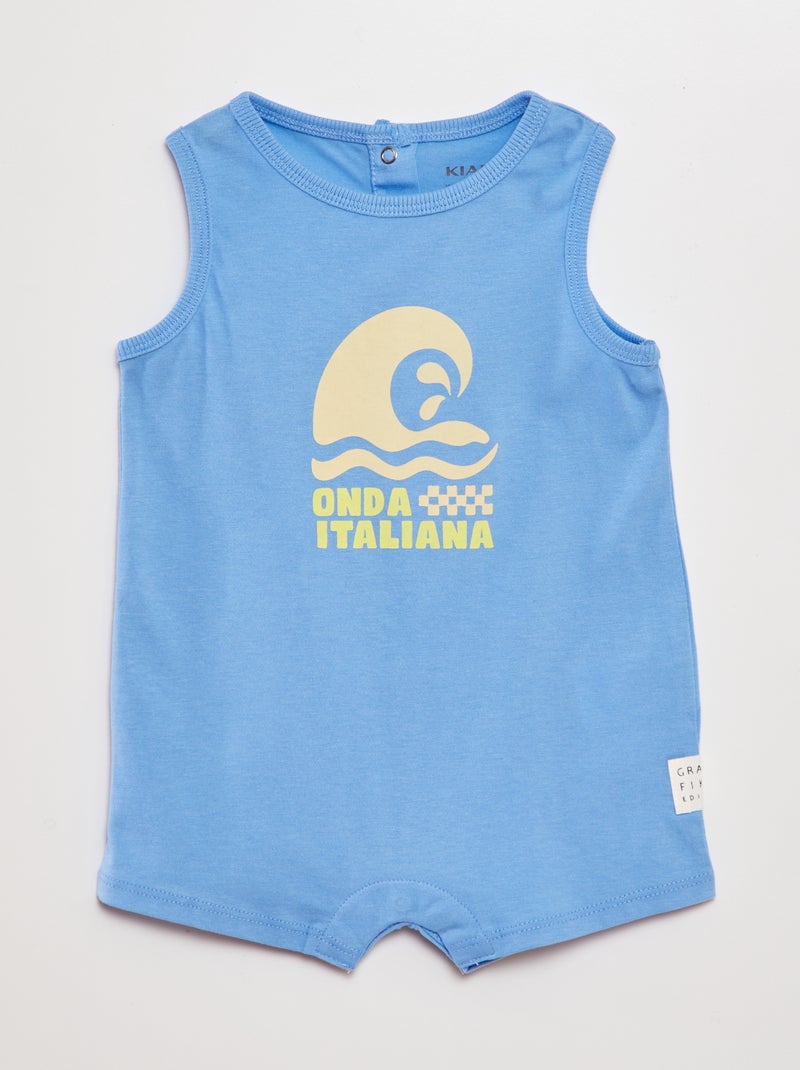 Macacão curto em jersey - Grafik Edition AZUL - Kiabi