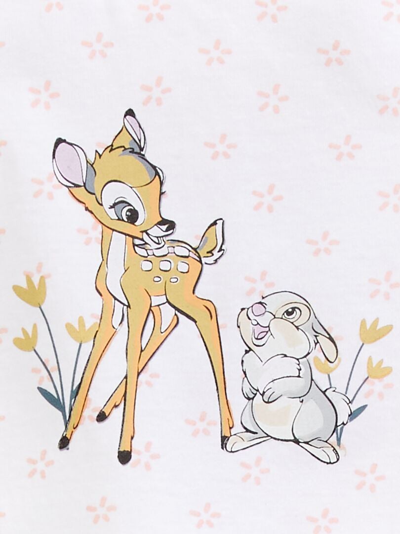 Macacão curto em jersey 'Bambi' Branco/ Rosa - Kiabi