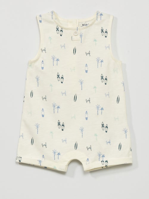 Macacão curto em jersey com estampado - Kiabi