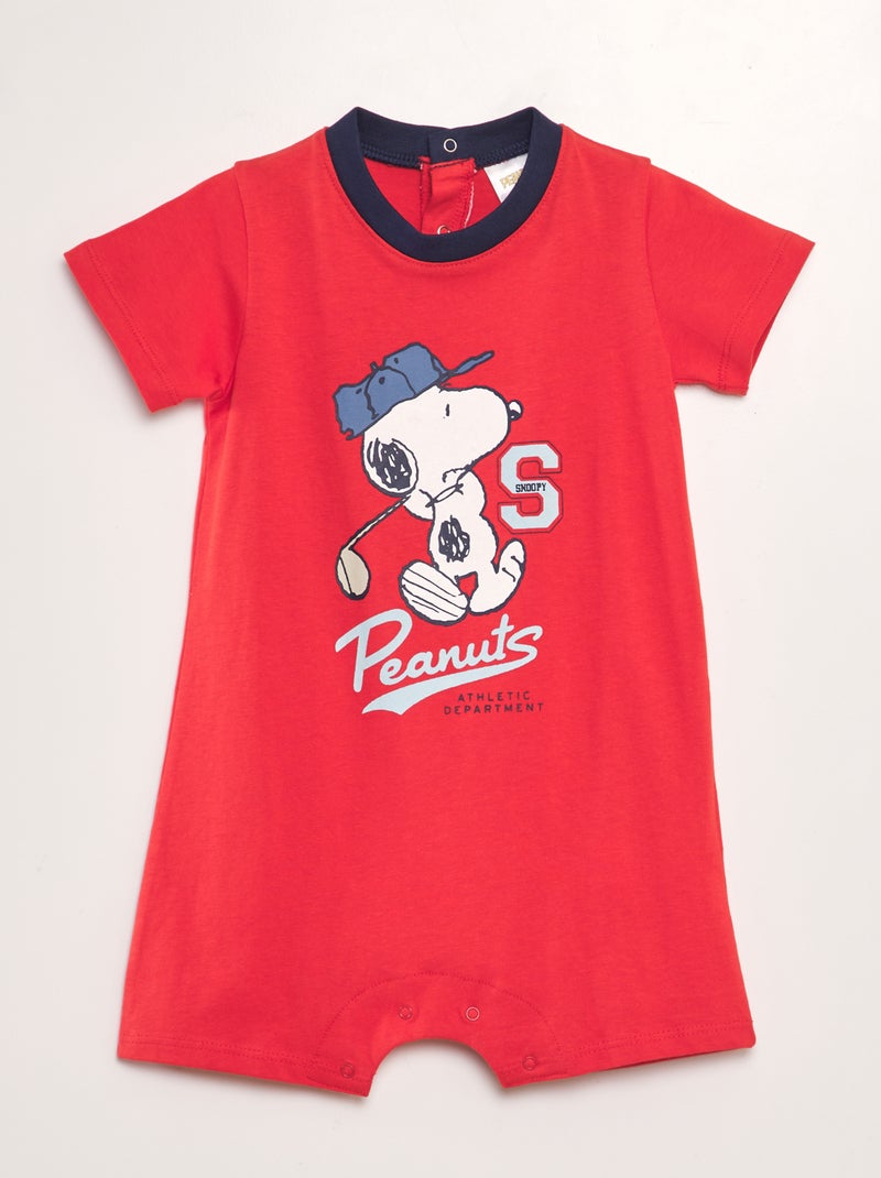 Macacão curto em jersey 'Snoopy' VERMELHO - Kiabi