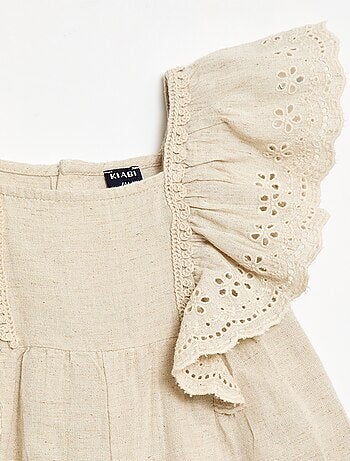 Macacão curto em linho misto