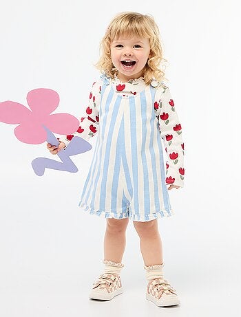 Macacão curto em sarja com alças