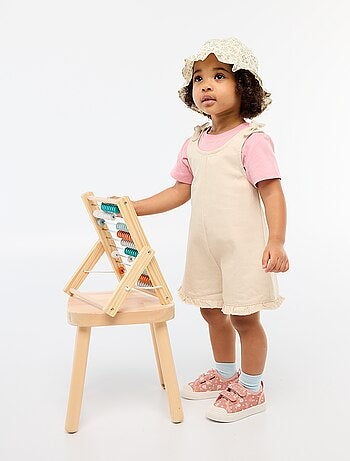 Macacão curto em sarja com alças