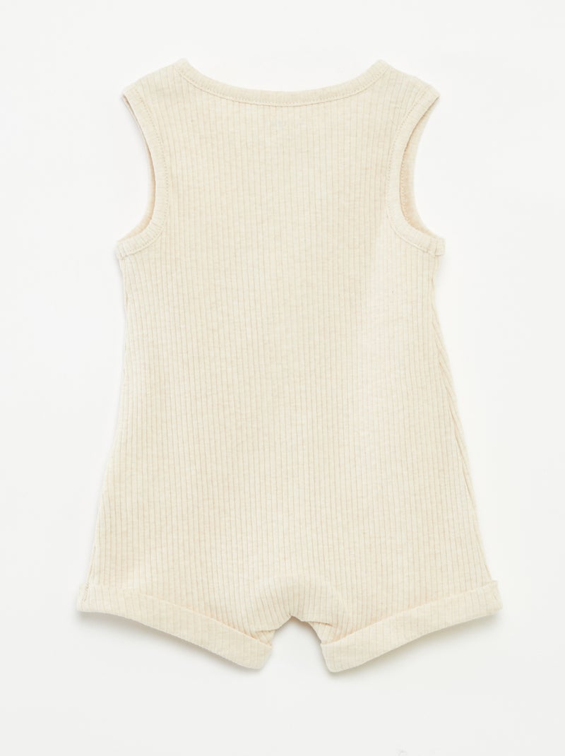 Macacão curto estampado BEGE - Kiabi