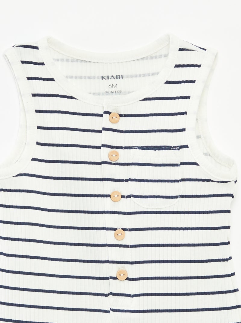 Macacão curto estampado BRANCO - Kiabi