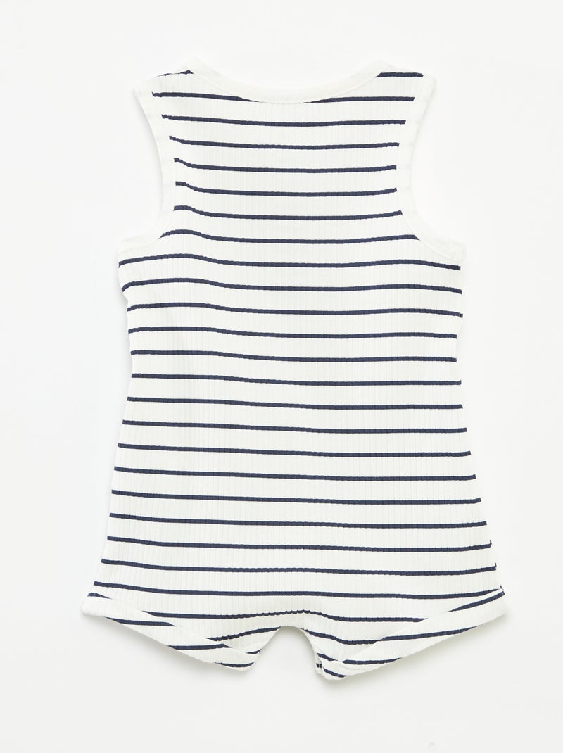 Macacão curto estampado BRANCO - Kiabi